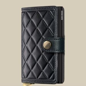SECRID BLACK QUILTED PREMIUM MINI WALLET. NEW No TAG